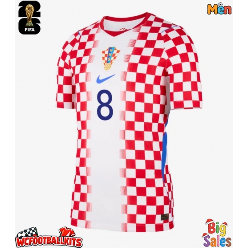 Croatia Mateo Kovacic #8 Replica Home Stadium Shirt World Cup 2026 Short Sleeve
